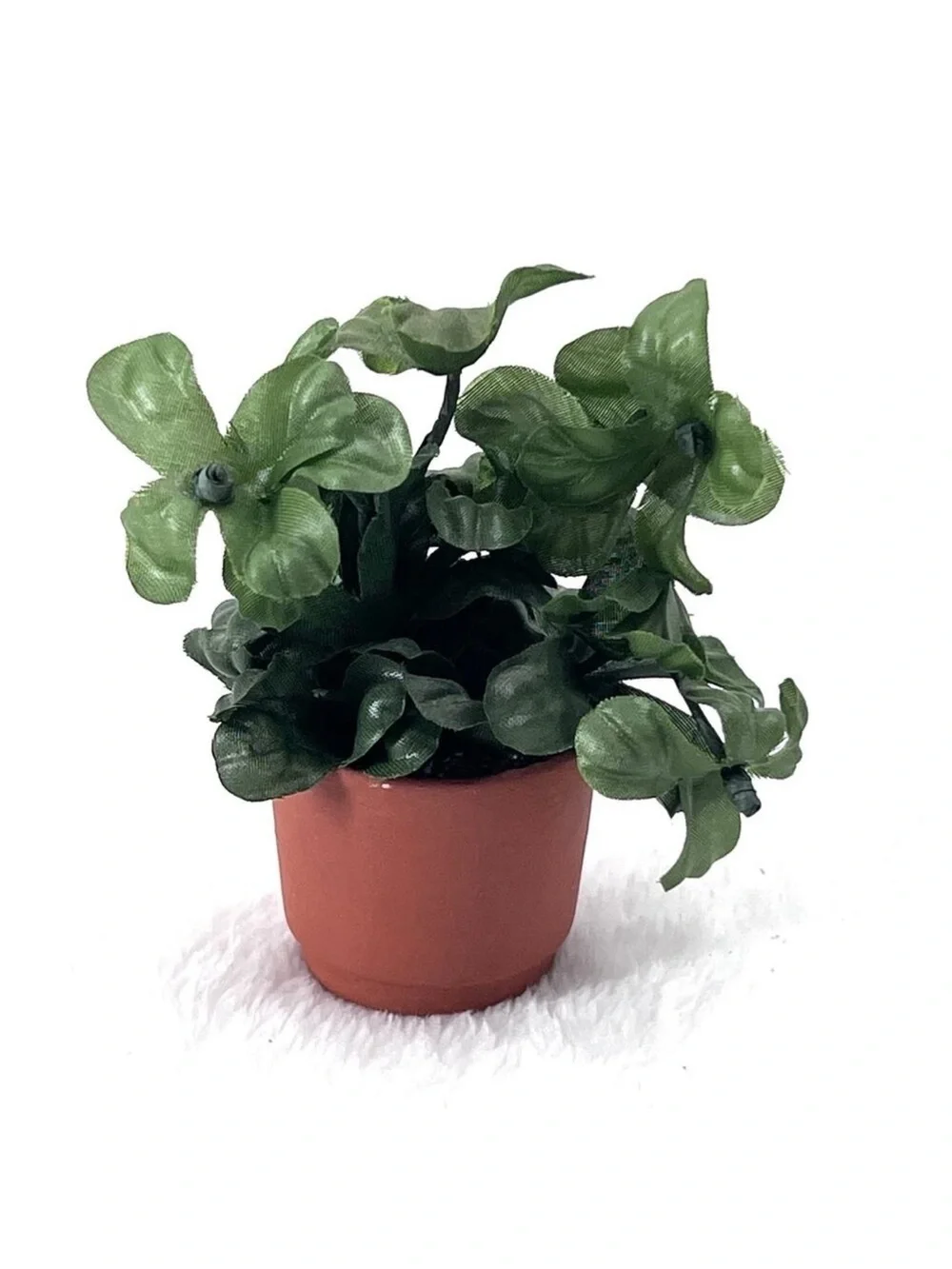 Miniature Potted House Plant in Clay Pot – Dollhouse Accent Decor 1:12